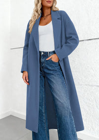 PRETTYGARDEN Womens Winter Coats Trendy Long Sleeve Notch Lapel Button Long Jackets Casual Oversized Vacation Outfits