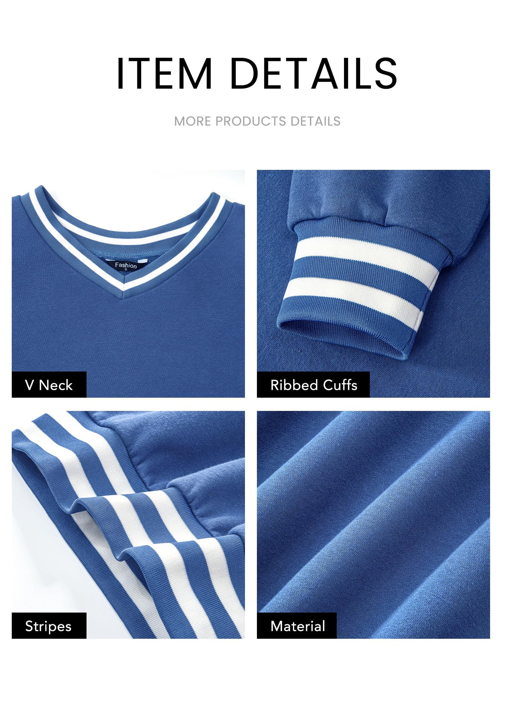 PRETTYGARDEN Women's Oversized Sweatshirts Casual Long Sleeve Stripes Knit V Neck Pullover Top Fall Teens Preppy Clothes