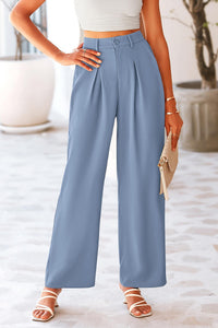 Causal Wide Leg Pants High Elastic Waisted Long Work Office Suit Pants