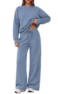 PRETTYGARDEN 2 Piece Lounge Sets Fall Matching Sweatsuits Women Clothing | Loose Crewneck Sweatshirts & Wide Leg Pants Pockets, Casual Sweat Set, Airport Travel Vacation 0utfits, Fashion Tracksuits