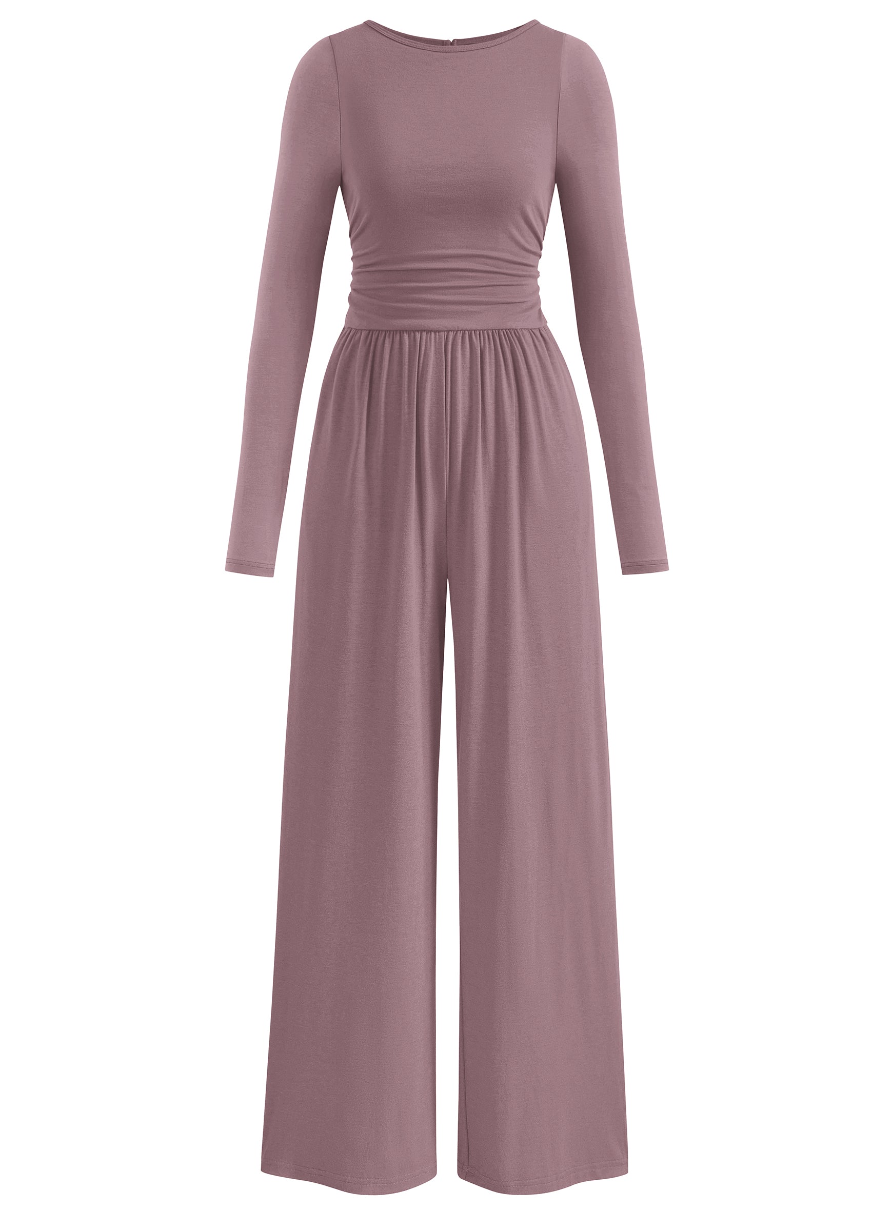 PRETTYGARDEN One Piece Jumpsuits for Women Dressy Casual Long Sleeve Crewneck Wide Leg Romper Overalls Spring Outfits 2026