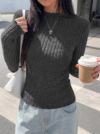 PRETTYGARDEN Womens Long Sleeve Shirts Fashion Lettuce Trim Mock Neck Slim Fit Fall Tops Casual Tee Shirt Y2k Outfits