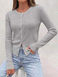 PRETTYGARDEN Fall Fitted Cardigan Sweaters for Women Button Down  | Basic Crewneck Long Sleeve Sweater Tops, Ribbed Trim, Slim Fit, Open Front, Daily Wear, Work, Date, Travel, Fashion Clothing