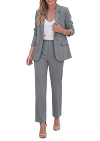 PRETTYGARDEN Two Piece Sets for Women Dressy Pant Suits | Lapel Blazer,Straight Leg Dress Pants,Professional Interview Suit Set,Business Casual Outfits,Office Work Clothes,Fall Winter