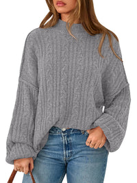 PRETTYGARDEN Womens Sweater 2026 Long Sleeve Crewneck Cable Knit Oversized Sweaters Pullover Exposed Seam Spring Outfits