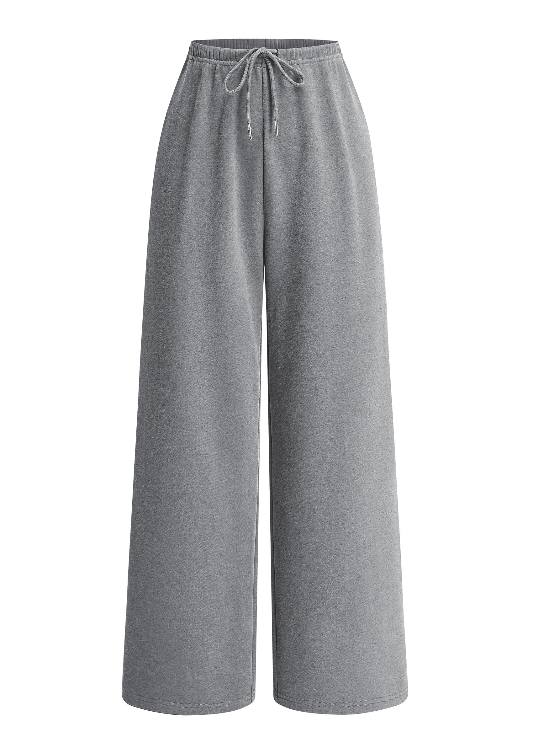 PRETTYGARDEN Womens Wide Leg Sweatpants Fleece Lounge Pants | Elastic Drawstring Waist,Baggy Jogger Yoga Sweat pants,Pockets,Fall Winter Clothes,Loose Daily Casual & Loungewear Trousers