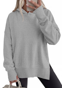 PRETTYGARDEN Womens Oversized Hoodies Side Slit Sweatshirts | Fall Fashion 2026 Trendy Outfits, Thumbholes & Unique Center Seam, Comfort Drop Shoulder Pullover, Chic Tunic for Leggings