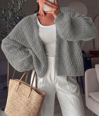 PRETTYGARDEN Women's Fall Cardigan Open Front Chunky Sweaters | Cozy Stretchy Knitwear, Long Sleeve Drop Shoulder, Loose Fit Crochet Jacket, Trendy Holiday Outfits, Warm Winter Clothing