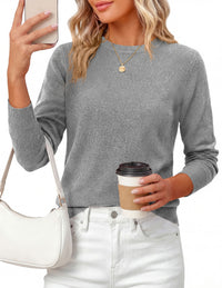 PRETTYGARDEN Womens Fall Basic Long Sleeve Sweater | Soft Knit Fabric, Classic Crew Neck Sweaters, Loose Fit Sweater, Casual Going Out Outfits, 2026 Winter Trendy Clothes