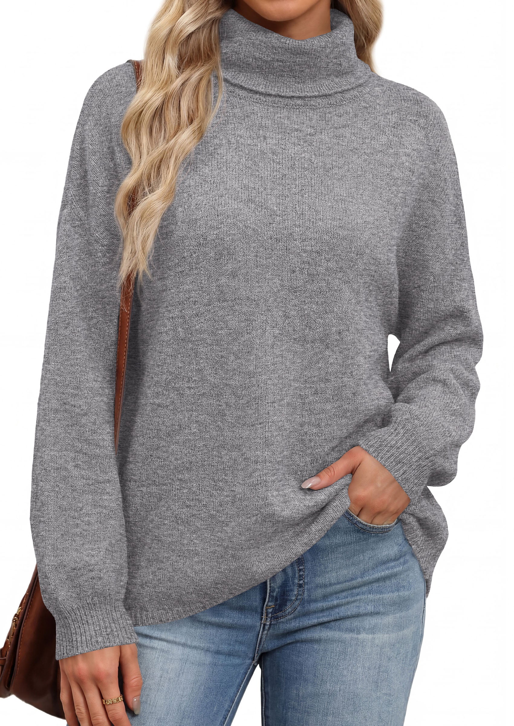 PRETTYGARDEN Women's Winter Turtleneck Sweaters Oversized Warm Pullover  Cozy Chunky Knit Sweater, Long Sleeve Tunic, Loose Fit Dressy Casual Tops, Trendy Fall Fashion Clothing, Holiday Outfits