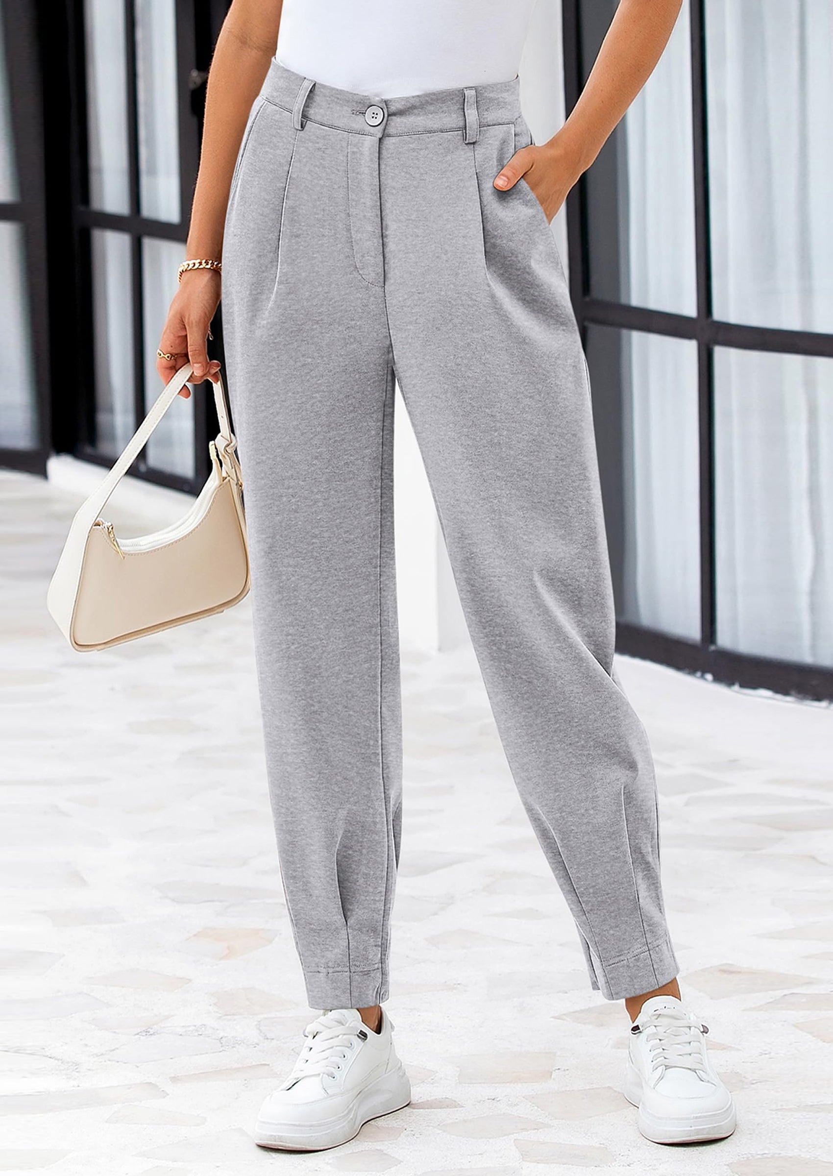 PRETTYGARDEN Womens Dress Pants Business Casual Trendy High Waisted Ankle Length Dressy Trousers Slacks Work Clothes