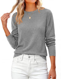 PRETTYGARDEN Womens Fall Basic Long Sleeve Sweater | Soft Knit Fabric, Classic Crew Neck Sweaters, Loose Fit Sweater, Casual Going Out Outfits, 2026 Winter Trendy Clothes