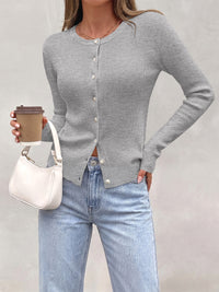 PRETTYGARDEN Fall Fitted Cardigan Sweaters for Women Button Down  | Basic Crewneck Long Sleeve Sweater Tops, Ribbed Trim, Slim Fit, Open Front, Daily Wear, Work, Date, Travel, Fashion Clothing