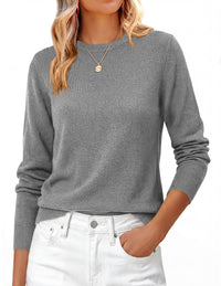 PRETTYGARDEN Womens Fall Basic Long Sleeve Sweater | Soft Knit Fabric, Classic Crew Neck Sweaters, Loose Fit Sweater, Casual Going Out Outfits, 2026 Winter Trendy Clothes