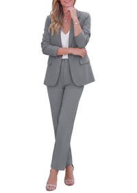PRETTYGARDEN Two Piece Sets for Women Dressy Pant Suits | Lapel Blazer,Straight Leg Dress Pants,Professional Interview Suit Set,Business Casual Outfits,Office Work Clothes,Fall Winter