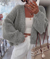 PRETTYGARDEN Women's Fall Cardigan Open Front Chunky Sweaters | Cozy Stretchy Knitwear, Long Sleeve Drop Shoulder, Loose Fit Crochet Jacket, Trendy Holiday Outfits, Warm Winter Clothing