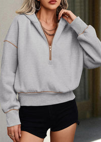 PRETTYGARDEN Women's Hooded Sweatshirts Long Sleeve Half Zip Cropped Hoodie Pullover Winter Fashion Clothes