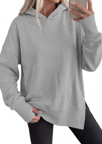 PRETTYGARDEN Womens Oversized Hoodies Side Slit Sweatshirts | Fall Fashion 2026 Trendy Outfits, Thumbholes & Unique Center Seam, Comfort Drop Shoulder Pullover, Chic Tunic for Leggings