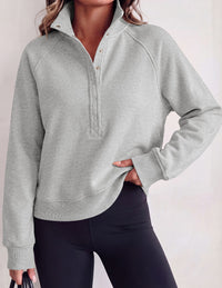 PRETTYGARDEN Women's Fall Trendy Oversized Sweatshirts | Comfy Ribbed Fabric, Raglan Long Sleeve Collared; Button Up Henley Pullover Blouse, Casual Workout Tops, Y2K Fashion Clothing