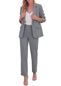 PRETTYGARDEN Two Piece Sets for Women Dressy Pant Suits | Lapel Blazer,Straight Leg Dress Pants,Professional Interview Suit Set,Business Casual Outfits,Office Work Clothes,Fall Winter