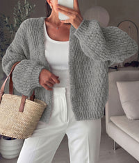 PRETTYGARDEN Women's Fall Cardigan Open Front Chunky Sweaters | Cozy Stretchy Knitwear, Long Sleeve Drop Shoulder, Loose Fit Crochet Jacket, Trendy Holiday Outfits, Warm Winter Clothing