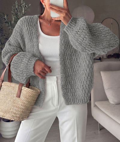 PRETTYGARDEN Women's Fall Cardigan Open Front Chunky Sweaters | Cozy Stretchy Knitwear, Long Sleeve Drop Shoulder, Loose Fit Crochet Jacket, Trendy Holiday Outfits, Warm Winter Clothing
