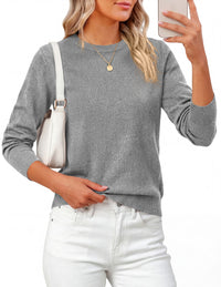 PRETTYGARDEN Womens Fall Basic Long Sleeve Sweater | Soft Knit Fabric, Classic Crew Neck Sweaters, Loose Fit Sweater, Casual Going Out Outfits, 2026 Winter Trendy Clothes