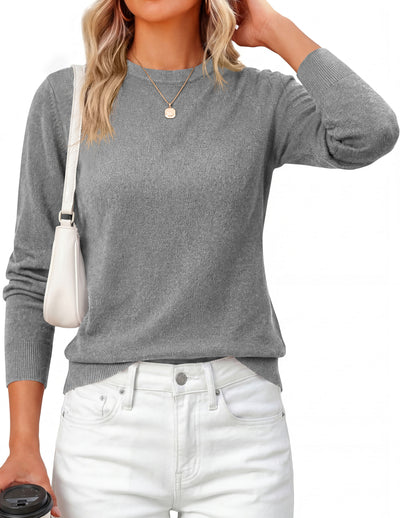 PRETTYGARDEN Womens Fall Basic Long Sleeve Sweater | Soft Knit Fabric, Classic Crew Neck Sweaters, Loose Fit Sweater, Casual Going Out Outfits, 2026 Winter Trendy Clothes