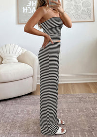 PRETTYGARDEN Summer Sets Women 2 Piece Outfits Matching Striped Loungewear Spring Airport Travel Beach Vacation Clothes PRETTYGARDEN