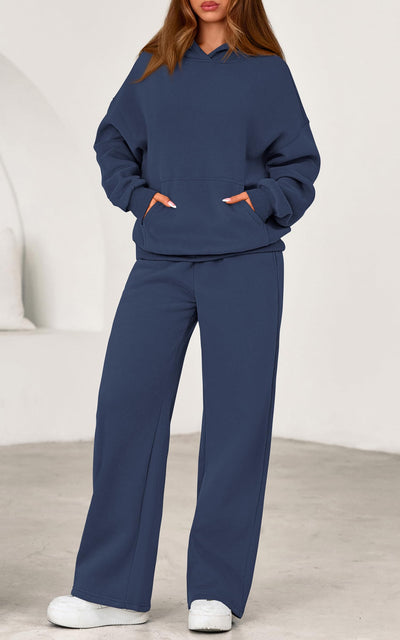 PRETTYGARDEN Women's 2 Piece Outfits Fall Sweatsuits Oversized Hoodies Wide Leg Sweatpants Tracksuits Lounge Matching Sets PRETTYGARDEN