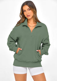 PRETTYGARDEN Womens Half Zip Oversized Sweatshirts Fleece Hoodies Trendy Long Sleeve Pullover Tops Y2k Spring Outfits