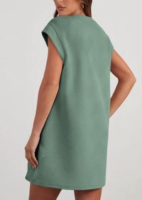 PRETTYGARDEN Women's Summer Short T Shirt Dress Cap Sleeve Crew Neck Casual Loose Basic Mini Dresses