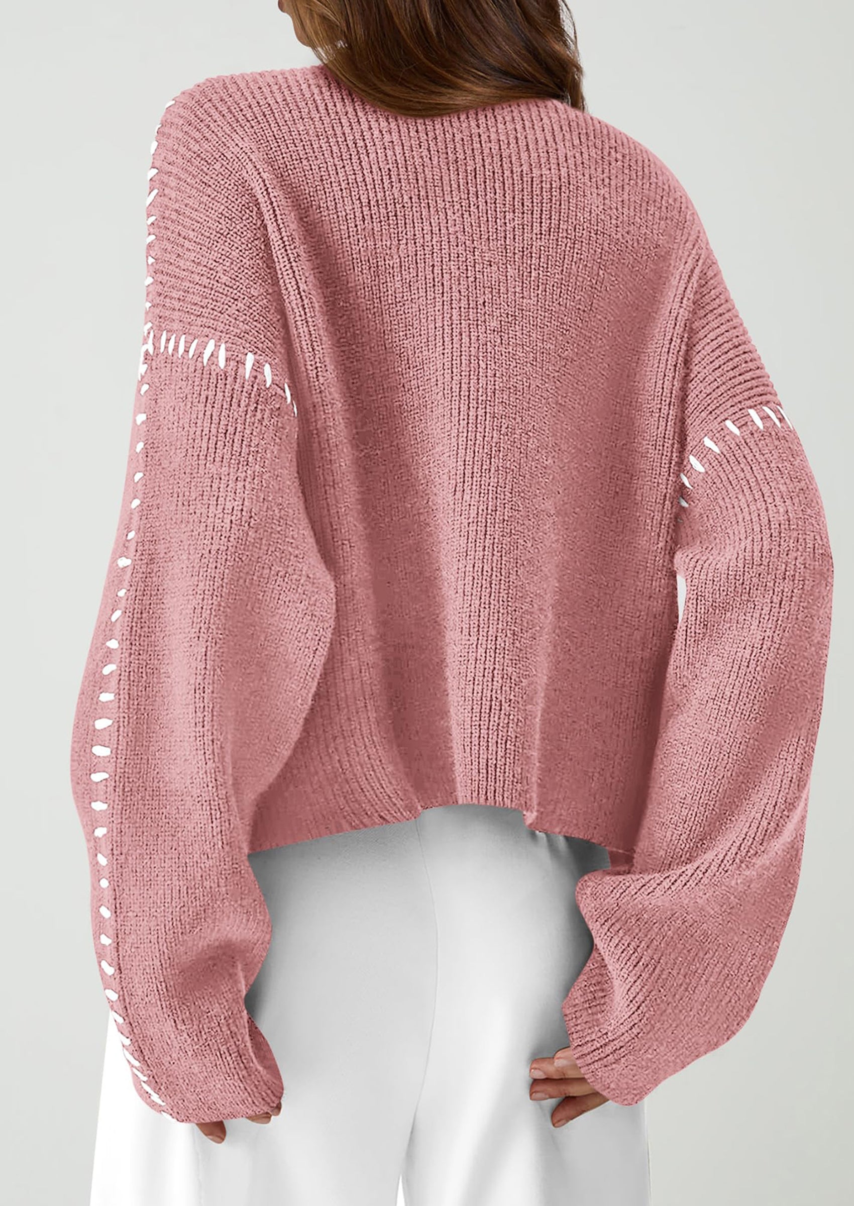 PRETTYGARDEN Women's Chunky Knit Sweaters Fall Long Sleeve Mock Neck Oversized Pullover Tops Winter Fashion Clothes