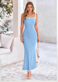 PRETTYGARDEN Spring Dresses for Women Summer Resort Wear Sexy Bodycon Sundress Spaghetti Strap Vacation Maxi Dress