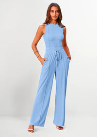 PRETTYGARDEN Women's Summer 2 Piece Loungewear Set Cropped Tank Top Wide Leg Sweatpants Tracksuit Casual Outfits