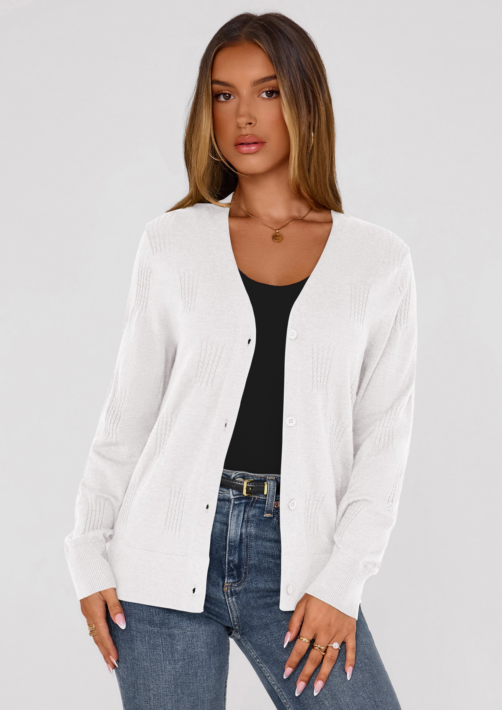 PRETTYGARDEN Women's Soft Winter Cardigan Sweaters Lightweight Knit Button Up Shrug Fall Sweater Tops PRETTYGARDEN