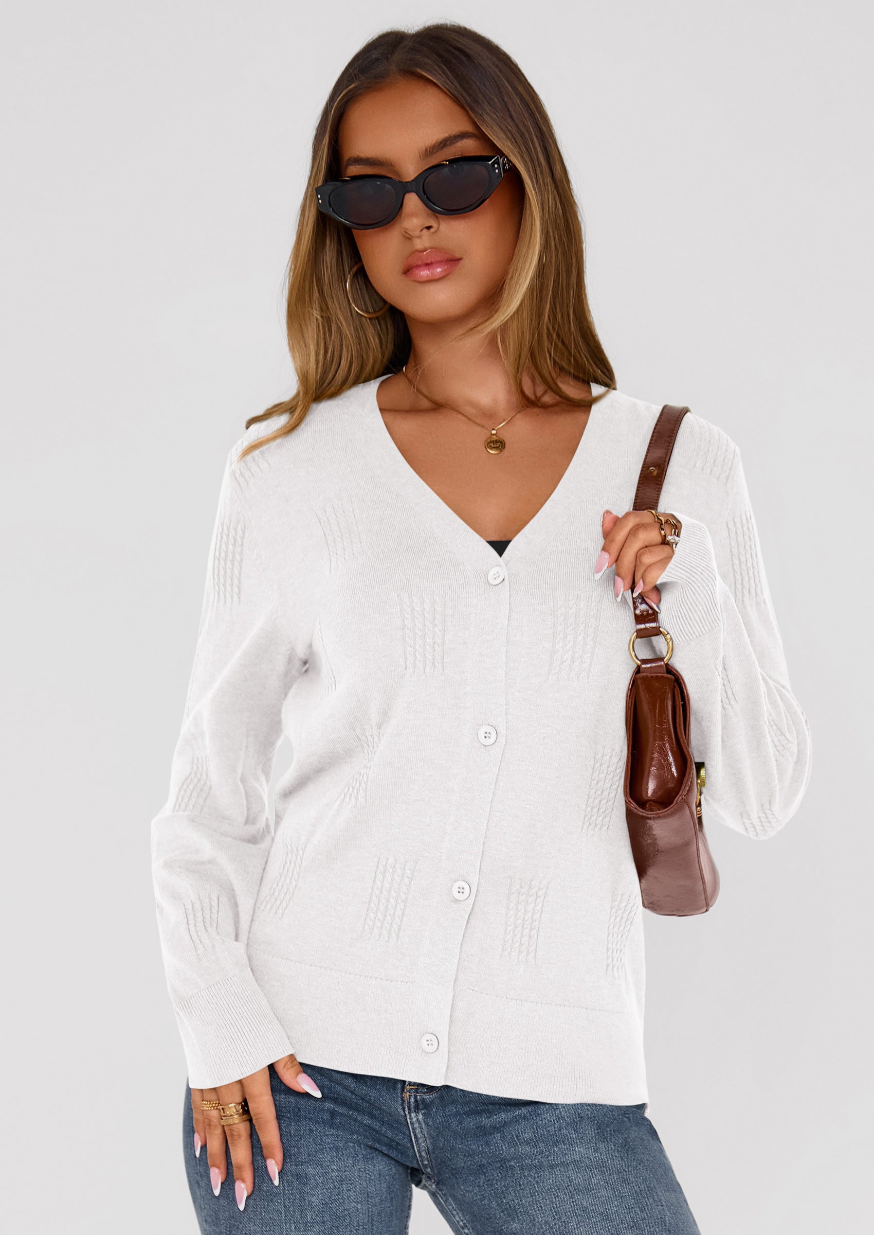 PRETTYGARDEN Women's Soft Winter Cardigan Sweaters Lightweight Knit Button Up Shrug Fall Sweater Tops PRETTYGARDEN