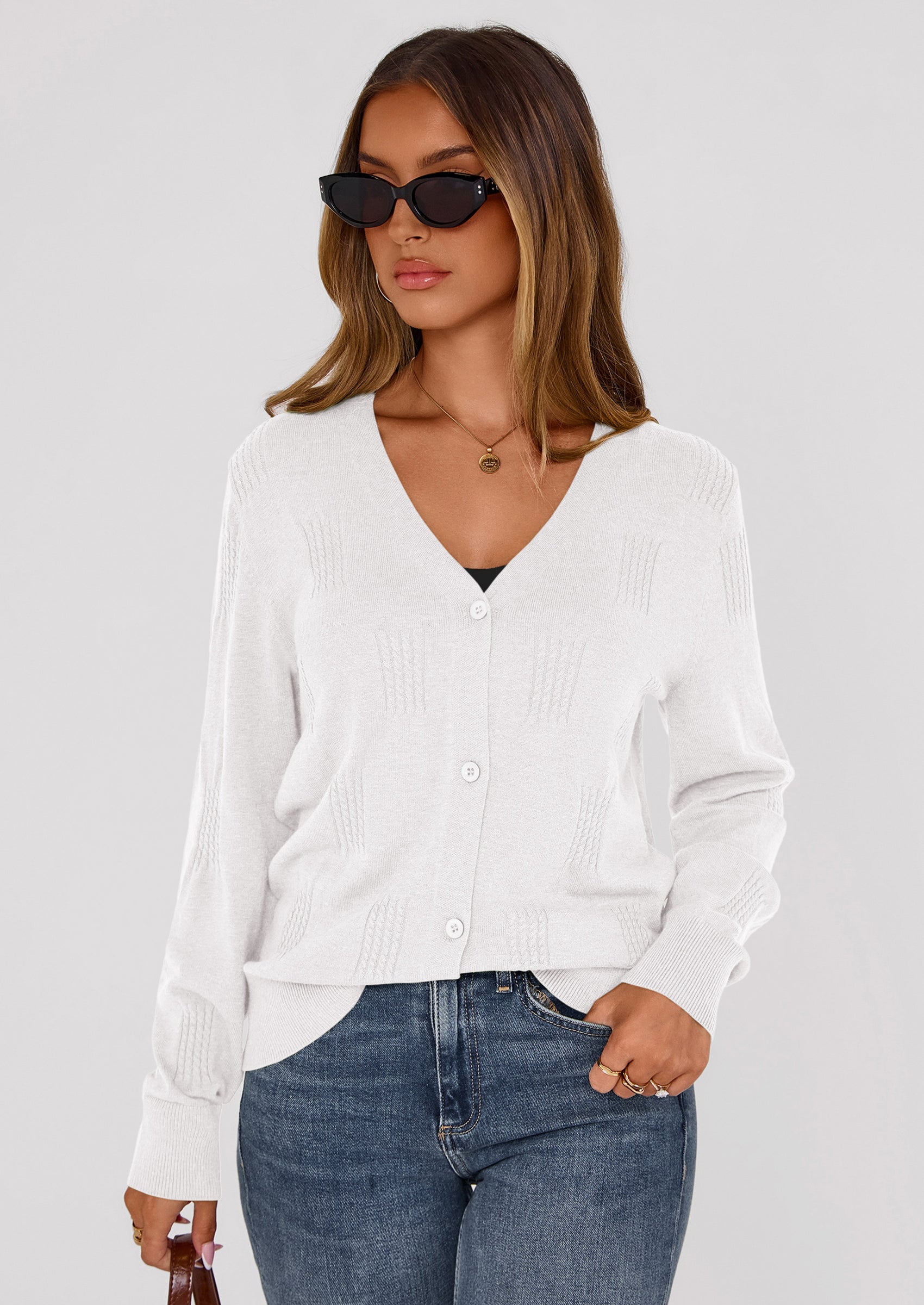 PRETTYGARDEN Women's Soft Winter Cardigan Sweaters Lightweight Knit Button Up Shrug Fall Sweater Tops PRETTYGARDEN