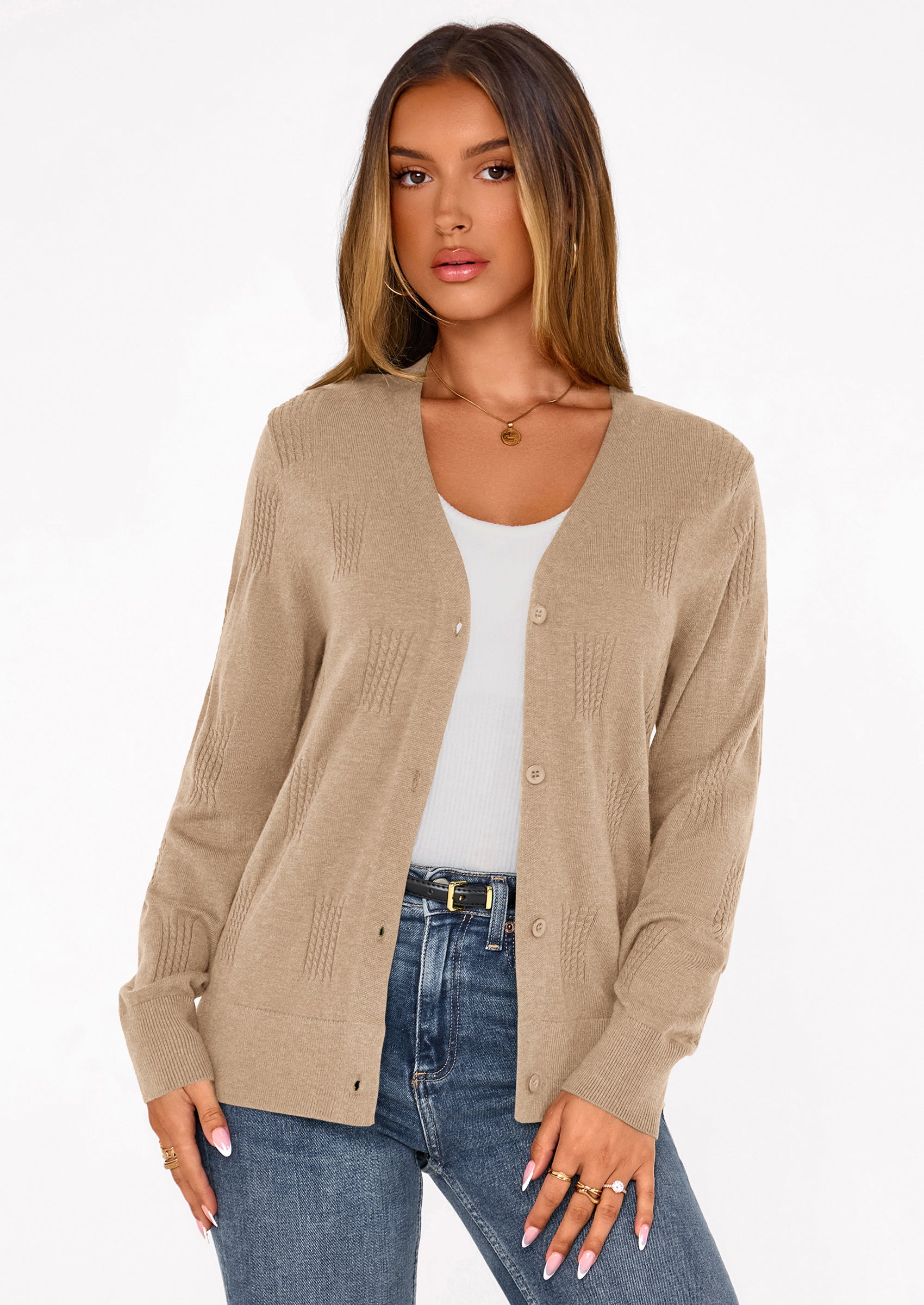 PRETTYGARDEN Women's Soft Winter Cardigan Sweaters Lightweight Knit Button Up Shrug Fall Sweater Tops PRETTYGARDEN