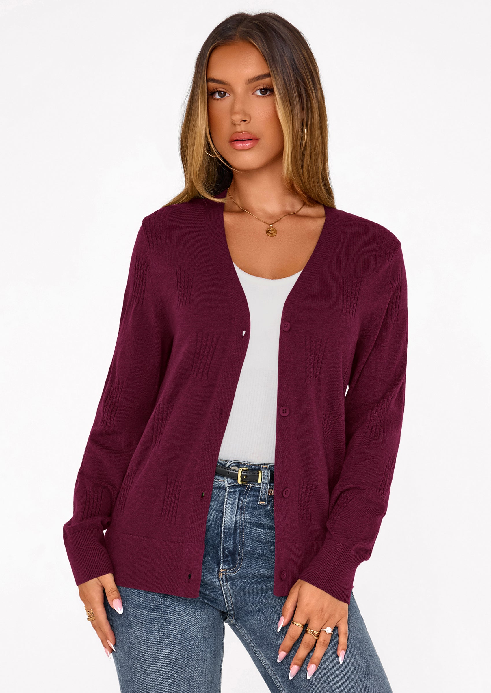 PRETTYGARDEN Women's Soft Winter Cardigan Sweaters Lightweight Knit Button Up Shrug Fall Sweater Tops PRETTYGARDEN