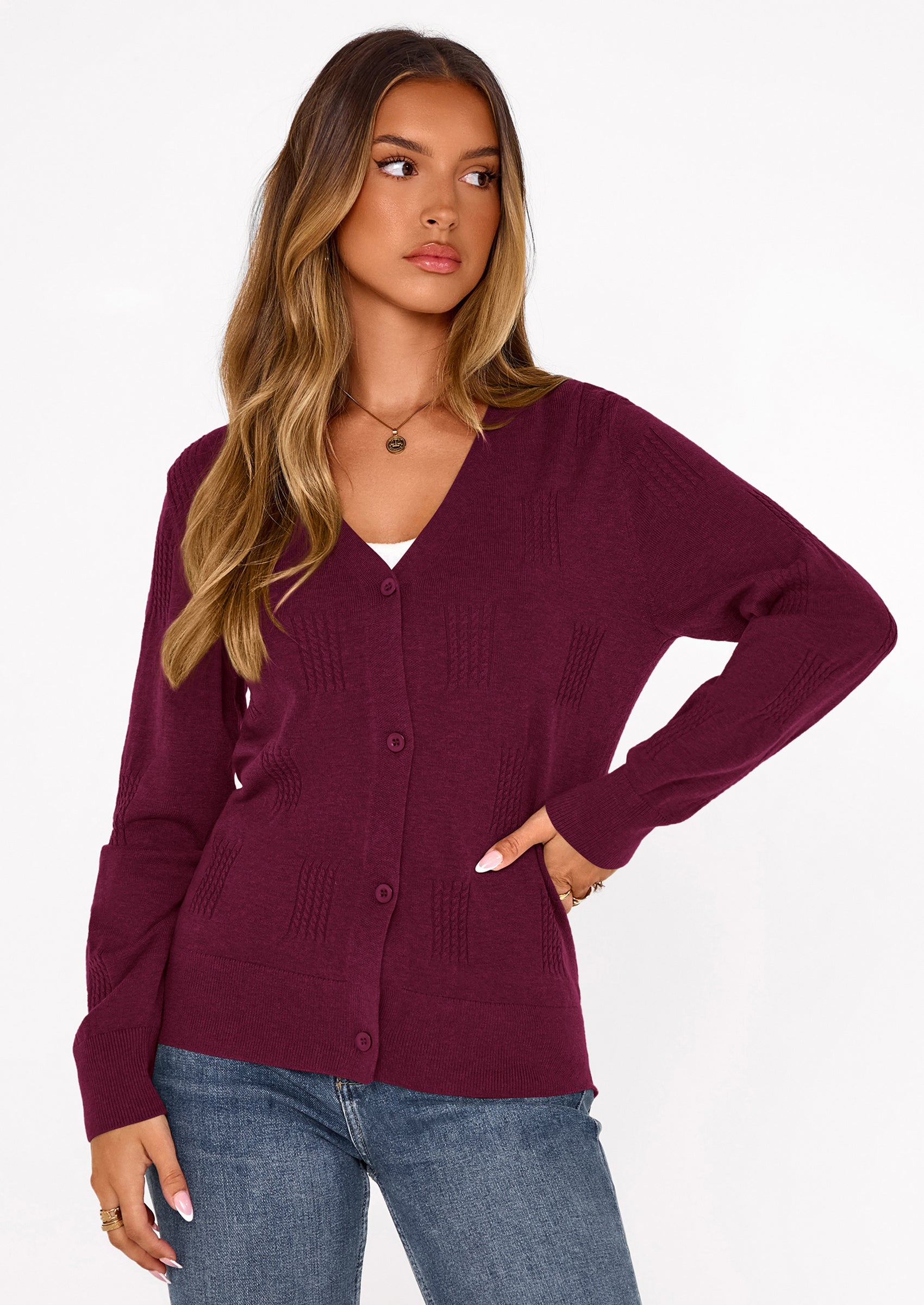 PRETTYGARDEN Women's Soft Winter Cardigan Sweaters Lightweight Knit Button Up Shrug Fall Sweater Tops PRETTYGARDEN