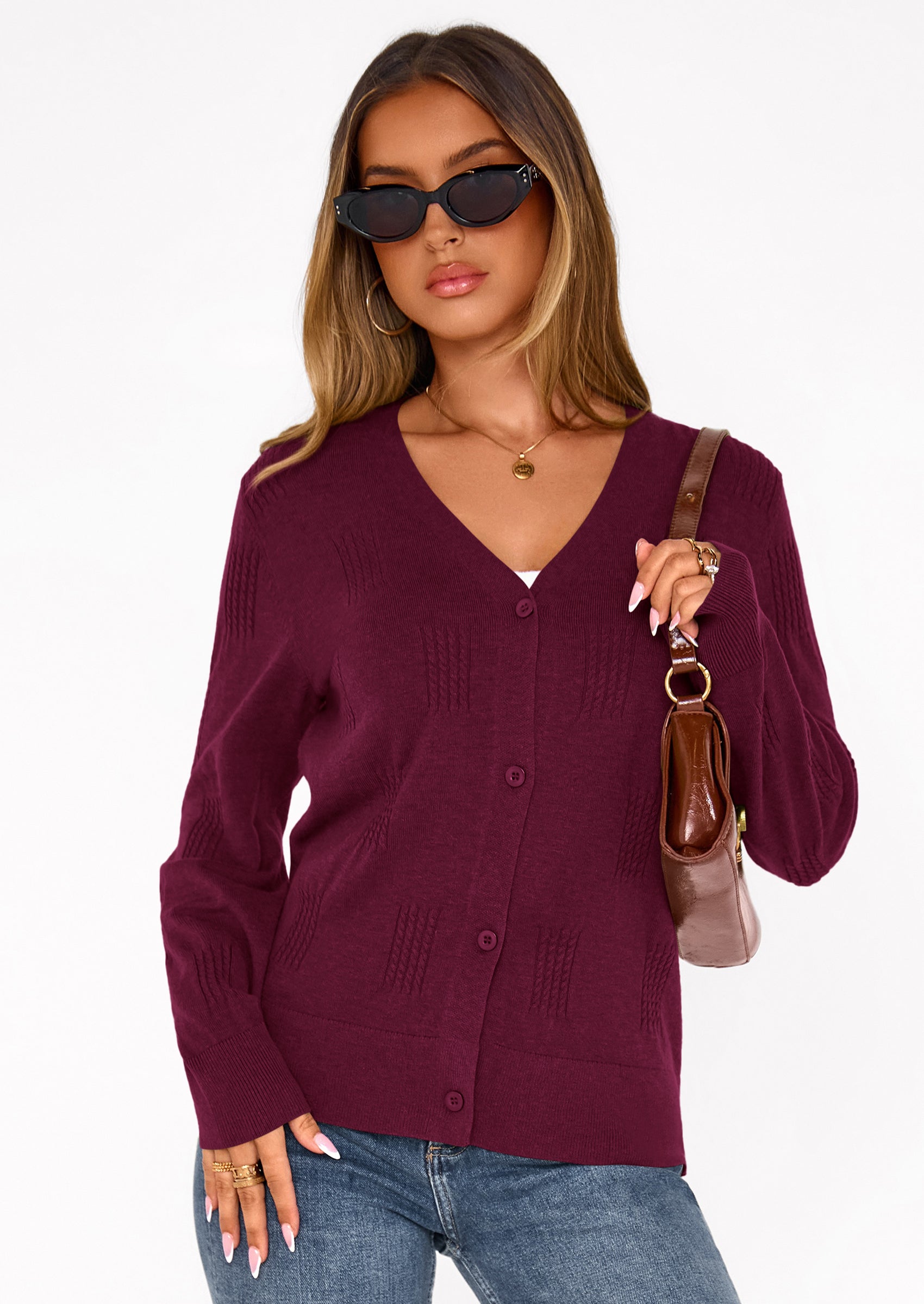 PRETTYGARDEN Women's Soft Winter Cardigan Sweaters Lightweight Knit Button Up Shrug Fall Sweater Tops PRETTYGARDEN