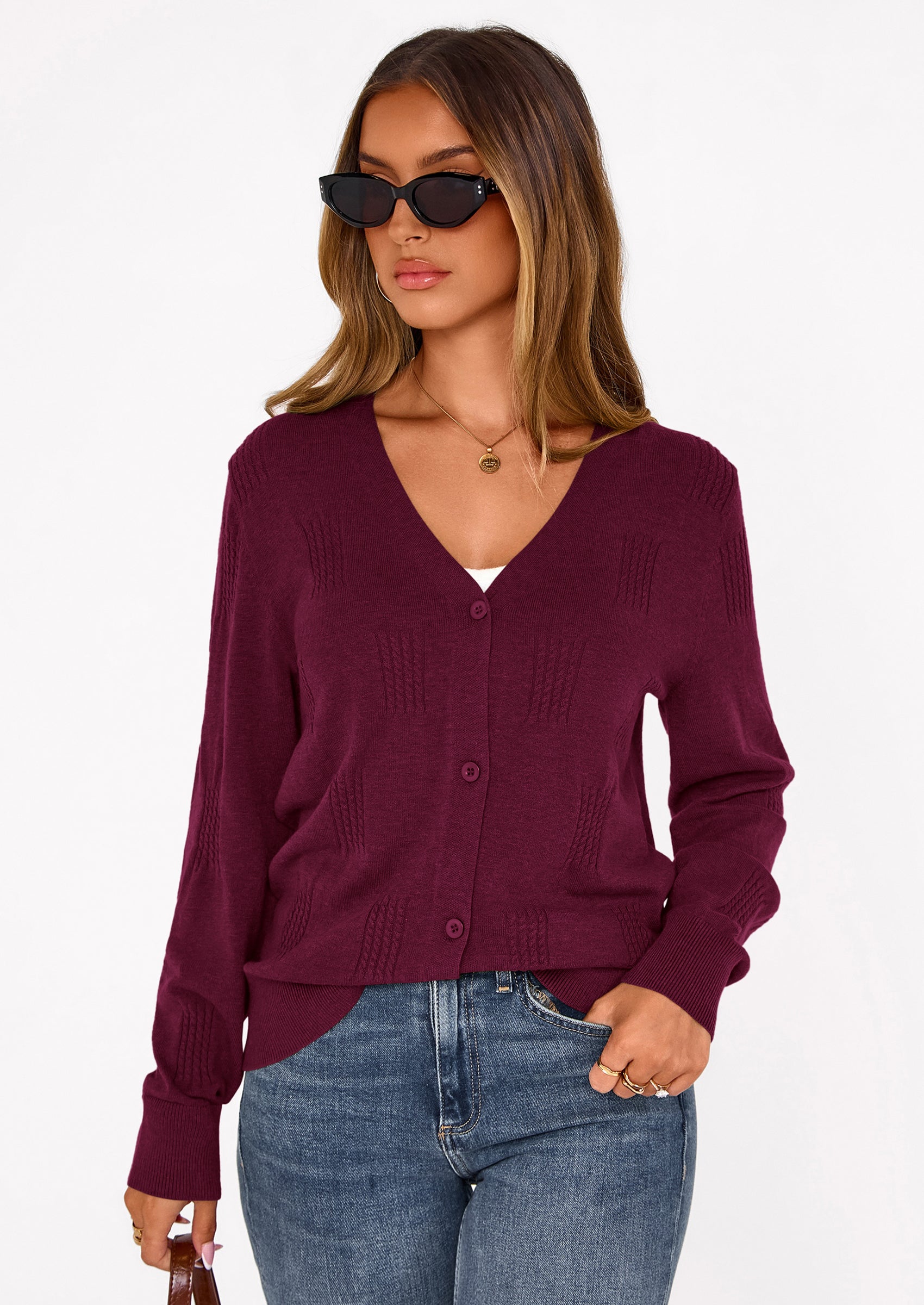 PRETTYGARDEN Women's Soft Winter Cardigan Sweaters Lightweight Knit Button Up Shrug Fall Sweater Tops PRETTYGARDEN