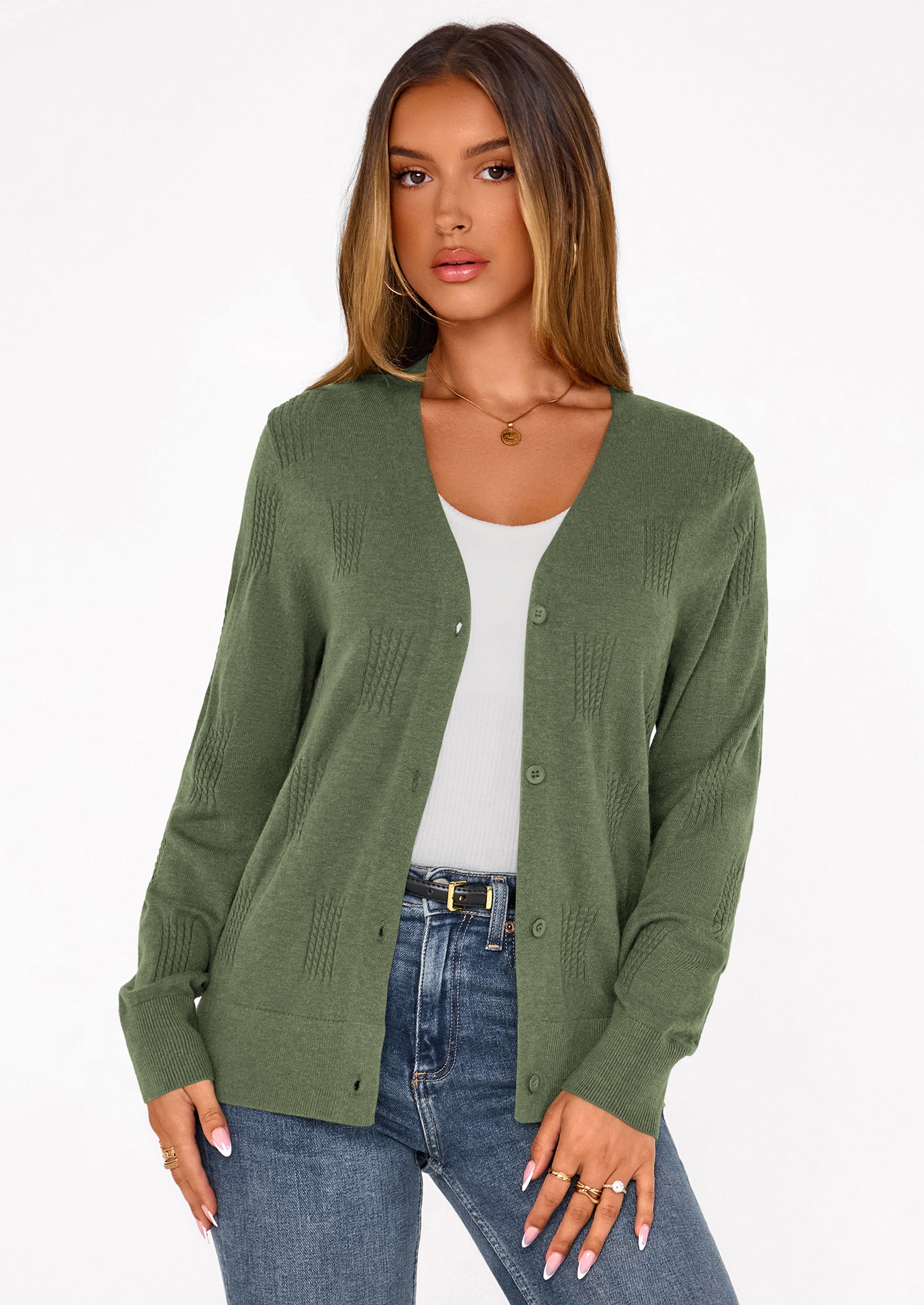 PRETTYGARDEN Women's Soft Winter Cardigan Sweaters Lightweight Knit Button Up Shrug Fall Sweater Tops PRETTYGARDEN