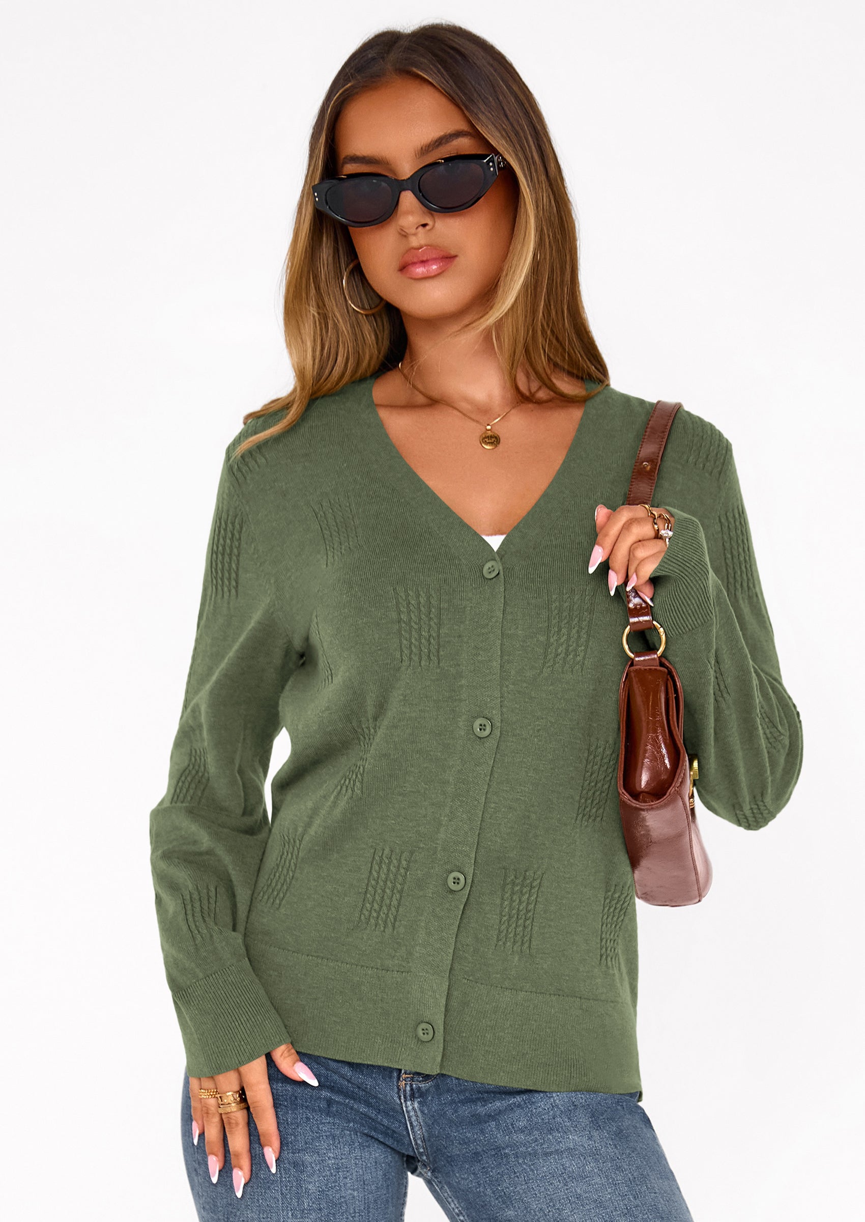 PRETTYGARDEN Women's Soft Winter Cardigan Sweaters Lightweight Knit Button Up Shrug Fall Sweater Tops PRETTYGARDEN