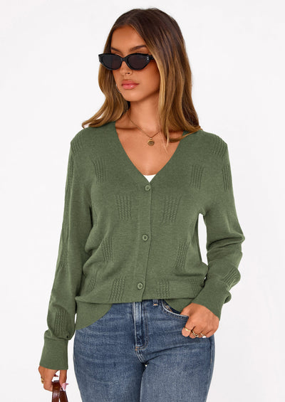 PRETTYGARDEN Women's Soft Winter Cardigan Sweaters Lightweight Knit Button Up Shrug Fall Sweater Tops PRETTYGARDEN