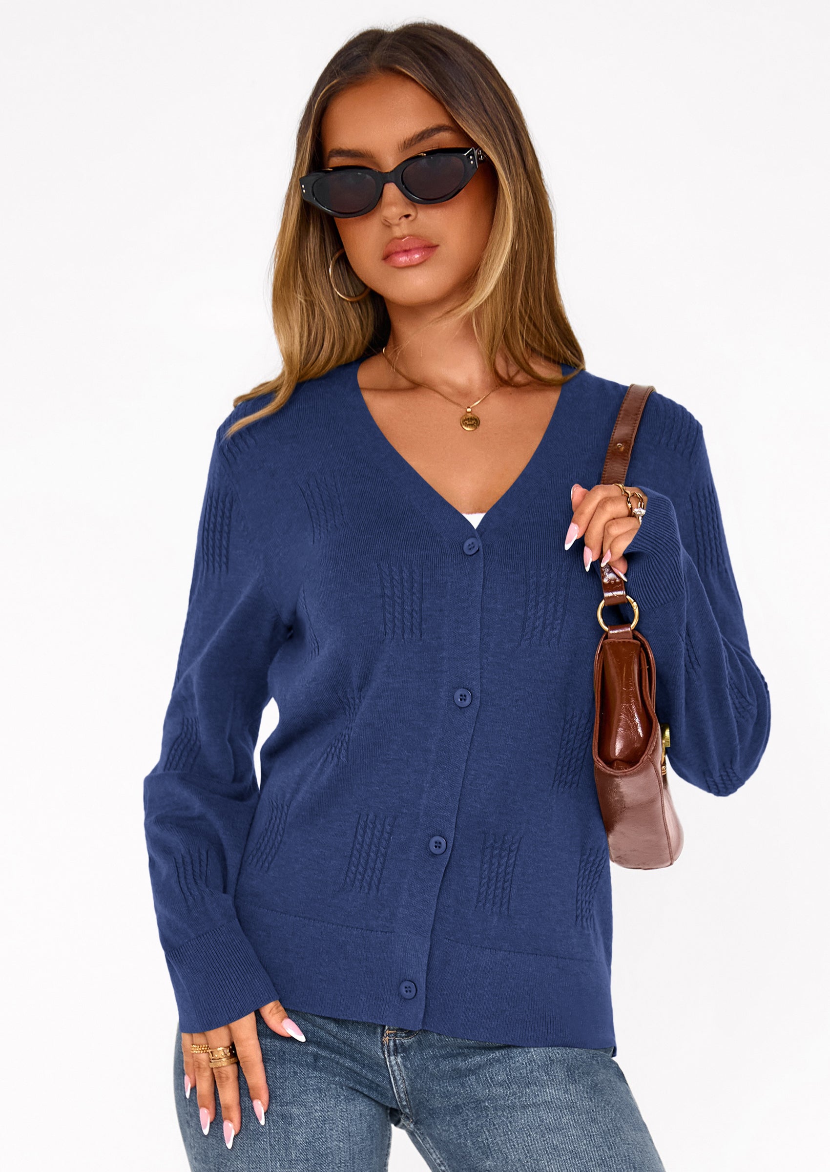 PRETTYGARDEN Women's Soft Winter Cardigan Sweaters Lightweight Knit Button Up Shrug Fall Sweater Tops PRETTYGARDEN