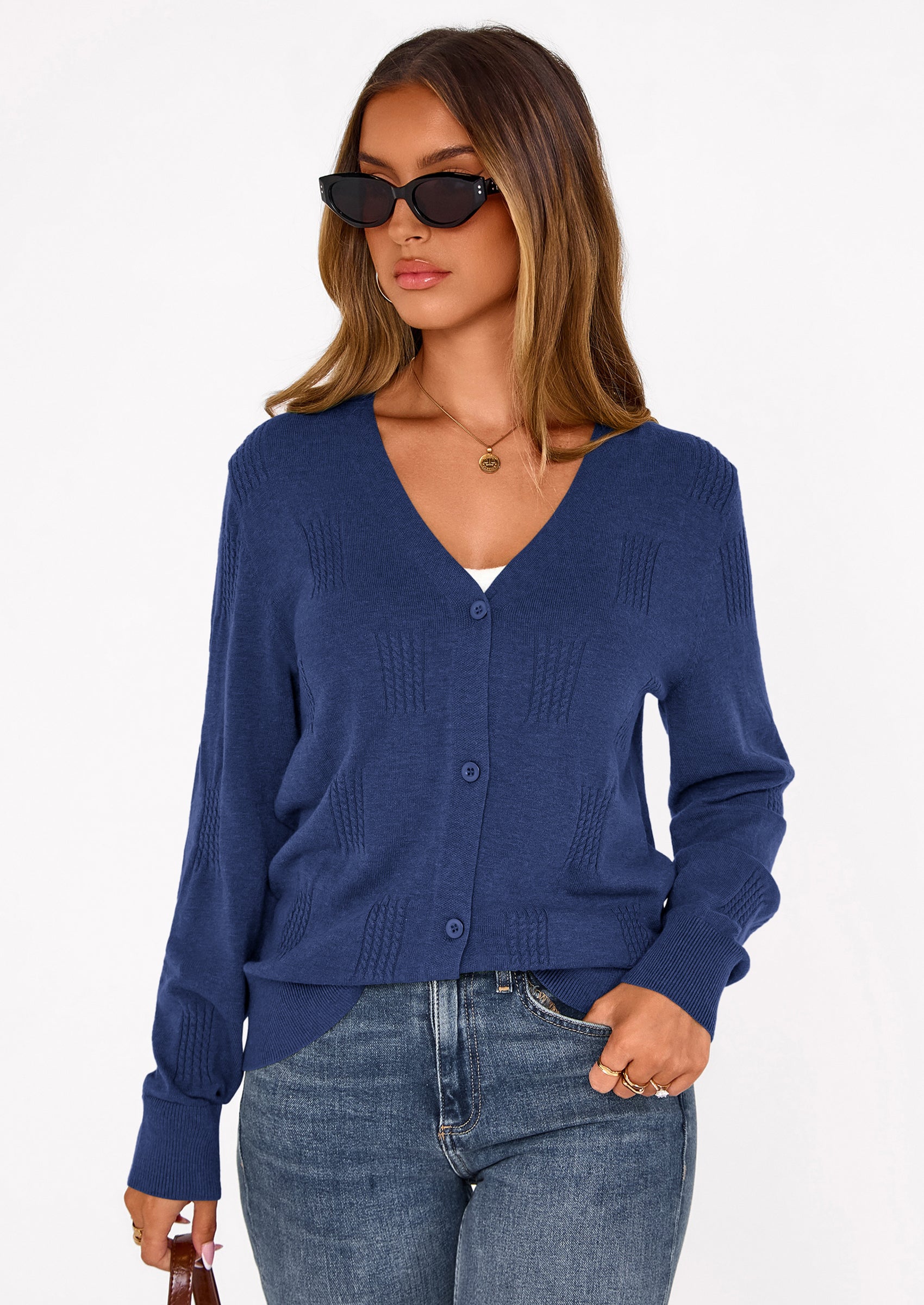 PRETTYGARDEN Women's Soft Winter Cardigan Sweaters Lightweight Knit Button Up Shrug Fall Sweater Tops PRETTYGARDEN