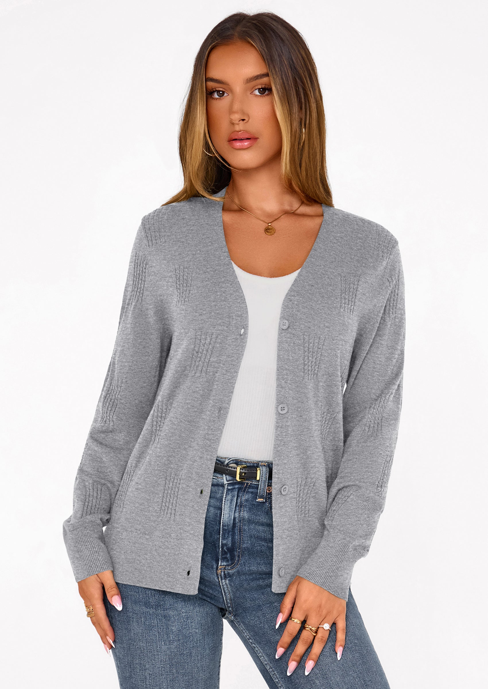 PRETTYGARDEN Women's Soft Winter Cardigan Sweaters Lightweight Knit Button Up Shrug Fall Sweater Tops PRETTYGARDEN