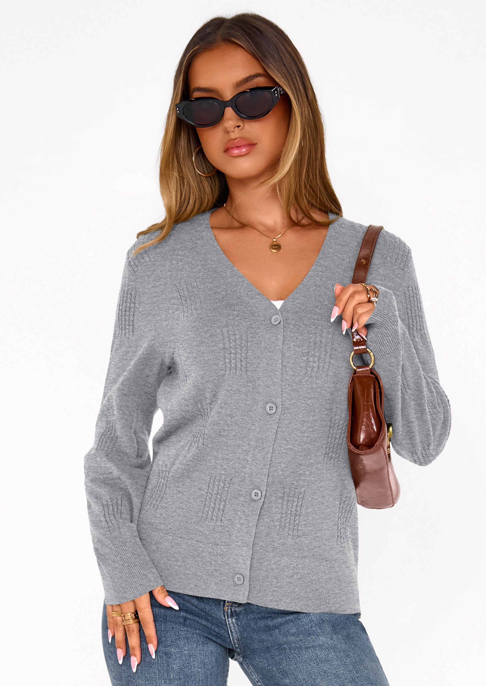 PRETTYGARDEN Women's Soft Winter Cardigan Sweaters Lightweight Knit Button Up Shrug Fall Sweater Tops PRETTYGARDEN